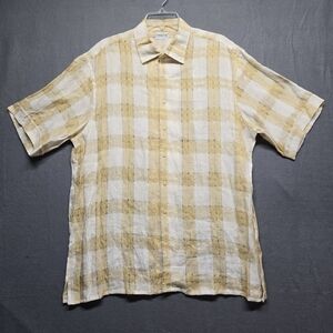 Zane Yellow and White Casual Button Down Shirt